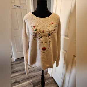 No Boundries Juniors Reindeer Christmas sweater